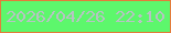 文字の大きさ：5、枠の色：e37c3b、背景の色：5df76c、文字の色：b7c3c3 無料ブログパーツのブログ時計