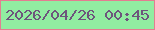 文字の大きさ：4、枠の色：e37d91、背景の色：91eda1、文字の色：6d557c 無料ブログパーツのブログ時計