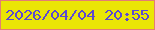 文字の大きさ：3、枠の色：e37e73、背景の色：eae605、文字の色：5c4ad2 無料ブログパーツのブログ時計