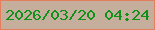 文字の大きさ：4、枠の色：e37f5d、背景の色：c5ae9b、文字の色：10911a 無料ブログパーツのブログ時計