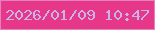 文字の大きさ：3、枠の色：e381c1、背景の色：e63789、文字の色：c9b4e9 無料ブログパーツのブログ時計