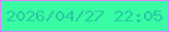 文字の大きさ：3、枠の色：e382fa、背景の色：38fca4、文字の色：25c8a2 無料ブログパーツのブログ時計