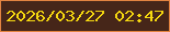 文字の大きさ：2、枠の色：e38441、背景の色：462619、文字の色：f5d810 無料ブログパーツのブログ時計