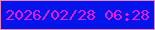 文字の大きさ：5、枠の色：e384c5、背景の色：0315eb、文字の色：e41bdd 無料ブログパーツのブログ時計