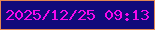 文字の大きさ：5、枠の色：e38753、背景の色：120a7b、文字の色：f50aeb 無料ブログパーツのブログ時計