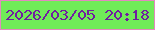 文字の大きさ：1、枠の色：e388bf、背景の色：70eb58、文字の色：701da0 無料ブログパーツのブログ時計