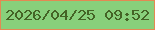 文字の大きさ：3、枠の色：e38953、背景の色：88d07b、文字の色：446425 無料ブログパーツのブログ時計