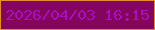 文字の大きさ：2、枠の色：e38b2f、背景の色：84065c、文字の色：a90ec6 無料ブログパーツのブログ時計