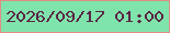 文字の大きさ：1、枠の色：e38b86、背景の色：7fe4ab、文字の色：5a2645 無料ブログパーツのブログ時計