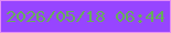 文字の大きさ：2、枠の色：e38ef5、背景の色：9745ff、文字の色：67ab5e 無料ブログパーツのブログ時計