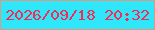 文字の大きさ：2、枠の色：e3977c、背景の色：2fe7fa、文字の色：f62a53 無料ブログパーツのブログ時計