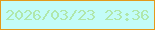 文字の大きさ：2、枠の色：e3991c、背景の色：c3fcf8、文字の色：b0e7ab 無料ブログパーツのブログ時計