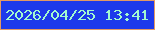 文字の大きさ：3、枠の色：e39964、背景の色：1d39eb、文字の色：a3f9cf 無料ブログパーツのブログ時計