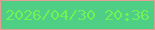 文字の大きさ：1、枠の色：e39f95、背景の色：4fcf85、文字の色：74f057 無料ブログパーツのブログ時計