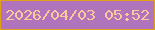 文字の大きさ：1、枠の色：e3a016、背景の色：af74bb、文字の色：fec89c 無料ブログパーツのブログ時計