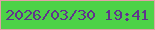 文字の大きさ：4、枠の色：e3a0a7、背景の色：4dd247、文字の色：60348c 無料ブログパーツのブログ時計