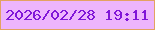 文字の大きさ：4、枠の色：e3a261、背景の色：edb5fd、文字の色：8016d8 無料ブログパーツのブログ時計
