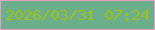 文字の大きさ：2、枠の色：e3a2c2、背景の色：6bae8c、文字の色：9ec11b 無料ブログパーツのブログ時計