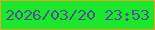 文字の大きさ：2、枠の色：e3a826、背景の色：19e82d、文字の色：4c568a 無料ブログパーツのブログ時計
