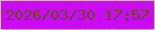 文字の大きさ：3、枠の色：e3afc4、背景の色：cb09fd、文字の色：634d07 無料ブログパーツのブログ時計