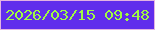 文字の大きさ：2、枠の色：e3b3e2、背景の色：612dec、文字の色：9ffa42 無料ブログパーツのブログ時計