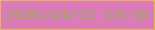 文字の大きさ：2、枠の色：e3ba4e、背景の色：dd7aba、文字の色：9ea95f 無料ブログパーツのブログ時計