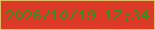 文字の大きさ：1、枠の色：e3ba66、背景の色：dc3927、文字の色：388e1b 無料ブログパーツのブログ時計