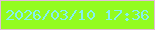 文字の大きさ：5、枠の色：e3bdd8、背景の色：93fc1f、文字の色：84f0f1 無料ブログパーツのブログ時計