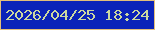 文字の大きさ：4、枠の色：e3bf7a、背景の色：0b23b9、文字の色：ccd8a0 無料ブログパーツのブログ時計