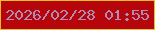 文字の大きさ：2、枠の色：e3c028、背景の色：b6060c、文字の色：ae8cb5 無料ブログパーツのブログ時計