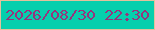 文字の大きさ：4、枠の色：e3c19c、背景の色：06cfad、文字の色：96347d 無料ブログパーツのブログ時計