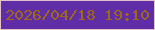 文字の大きさ：4、枠の色：e3c1cc、背景の色：5f2da6、文字の色：9e681b 無料ブログパーツのブログ時計