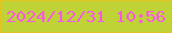 文字の大きさ：3、枠の色：e3c21f、背景の色：bfd336、文字の色：f659e3 無料ブログパーツのブログ時計