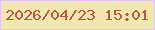 文字の大きさ：4、枠の色：e3c2f7、背景の色：f1e8af、文字の色：bb5749 無料ブログパーツのブログ時計