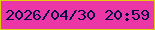 文字の大きさ：4、枠の色：e3cf09、背景の色：eb36a6、文字の色：070a4d 無料ブログパーツのブログ時計