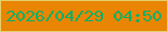 文字の大きさ：2、枠の色：e3cf68、背景の色：e98501、文字の色：0baf66 無料ブログパーツのブログ時計