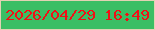 文字の大きさ：4、枠の色：e3d2b3、背景の色：3bbe64、文字の色：f20f16 無料ブログパーツのブログ時計
