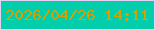 文字の大きさ：4、枠の色：e3d2f3、背景の色：03ceac、文字の色：d6a202 無料ブログパーツのブログ時計