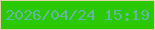 文字の大きさ：4、枠の色：e3d3a9、背景の色：2bc903、文字の色：64b5a2 無料ブログパーツのブログ時計