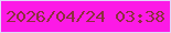 文字の大きさ：2、枠の色：e3d6fa、背景の色：fc1ae6、文字の色：8c303c 無料ブログパーツのブログ時計