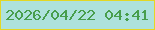 文字の大きさ：3、枠の色：e3d724、背景の色：aee2dc、文字の色：489e4c 無料ブログパーツのブログ時計