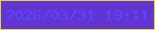 文字の大きさ：5、枠の色：e3da2a、背景の色：6234d1、文字の色：5547fd 無料ブログパーツのブログ時計