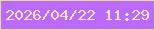文字の大きさ：5、枠の色：e3dd8c、背景の色：bb6afd、文字の色：f3e5b8 無料ブログパーツのブログ時計