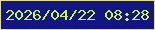文字の大きさ：5、枠の色：e3dd98、背景の色：12167e、文字の色：c9f54e 無料ブログパーツのブログ時計