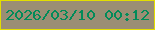 文字の大きさ：4、枠の色：e3de00、背景の色：9b8e74、文字の色：018b59 無料ブログパーツのブログ時計