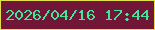 文字の大きさ：1、枠の色：e3de4b、背景の色：711636、文字の色：43e699 無料ブログパーツのブログ時計