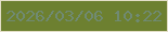 文字の大きさ：3、枠の色：e3dec7、背景の色：6d8030、文字の色：708a72 無料ブログパーツのブログ時計
