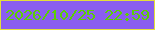 文字の大きさ：5、枠の色：e3df3a、背景の色：8a5df0、文字の色：5bcf03 無料ブログパーツのブログ時計