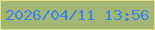 文字の大きさ：5、枠の色：e3e28a、背景の色：a3b674、文字の色：3c85eb 無料ブログパーツのブログ時計