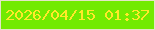 文字の大きさ：4、枠の色：e3e5c7、背景の色：72ea01、文字の色：ffe92a 無料ブログパーツのブログ時計